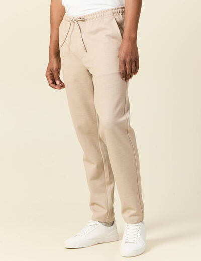 Pantalon chino jogger beige homme