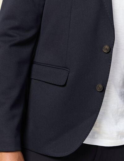 Veste blazer manches longues bleu marine homme