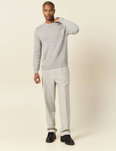 Pull manches longues gris homme
