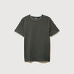 T-shirt droit col rond manches courtes vert fonc&eacute; homme