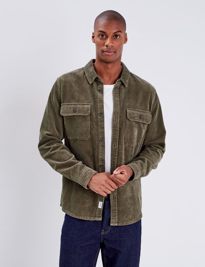 Surchemise manches longues taupe homme