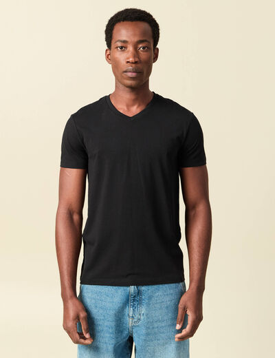 Lot de t-shirts col v manches courtes blanc homme