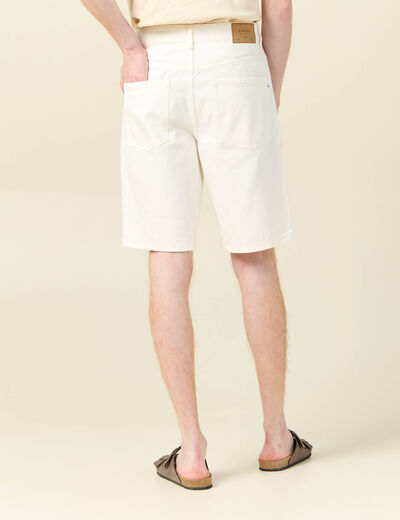 Short straight en jean denim blanc homme