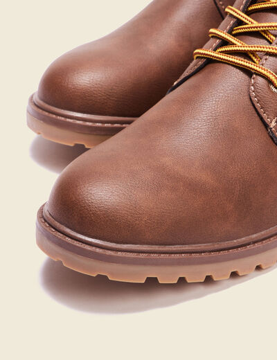 Bottines style montagne marron foncé homme