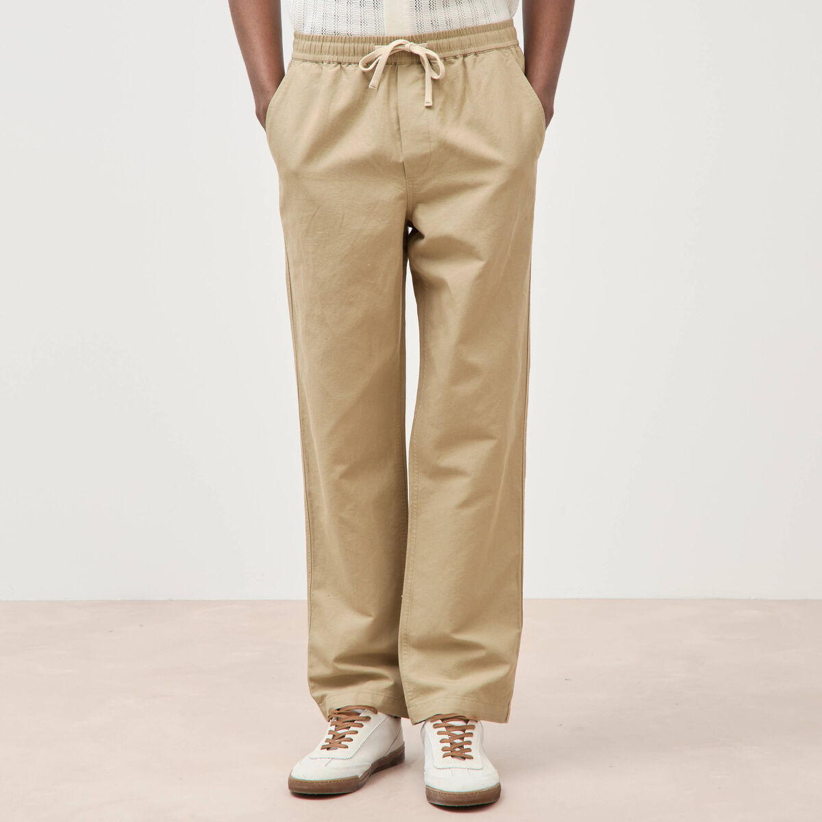 Pantalon coupe straight vert olive homme