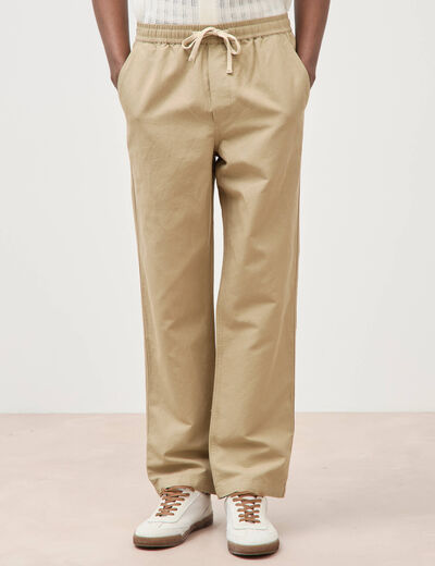 Pantalon coupe straight vert olive homme