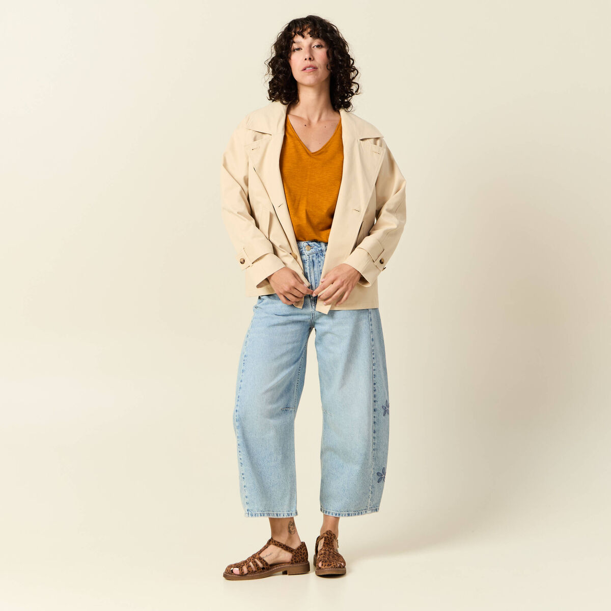 T-shirt manches courtes orange foncé femme