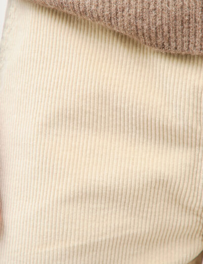 Pantalon droit en velours longueur 32 sable homme