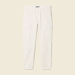 pantalon battle bas resserre ecru homme Pantalon battle bas resserré ecru homme