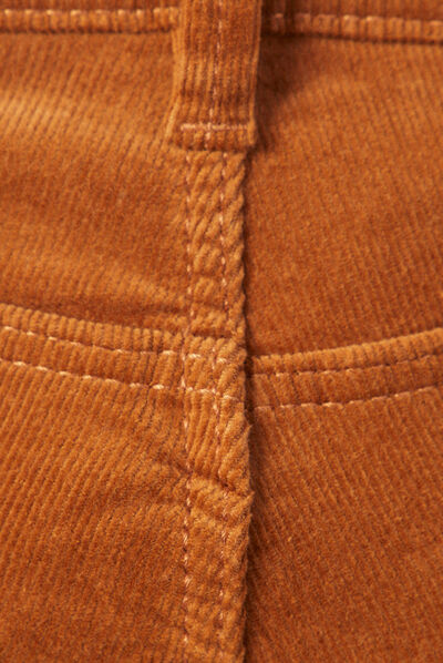 Pantalon bootcut velours marron femme