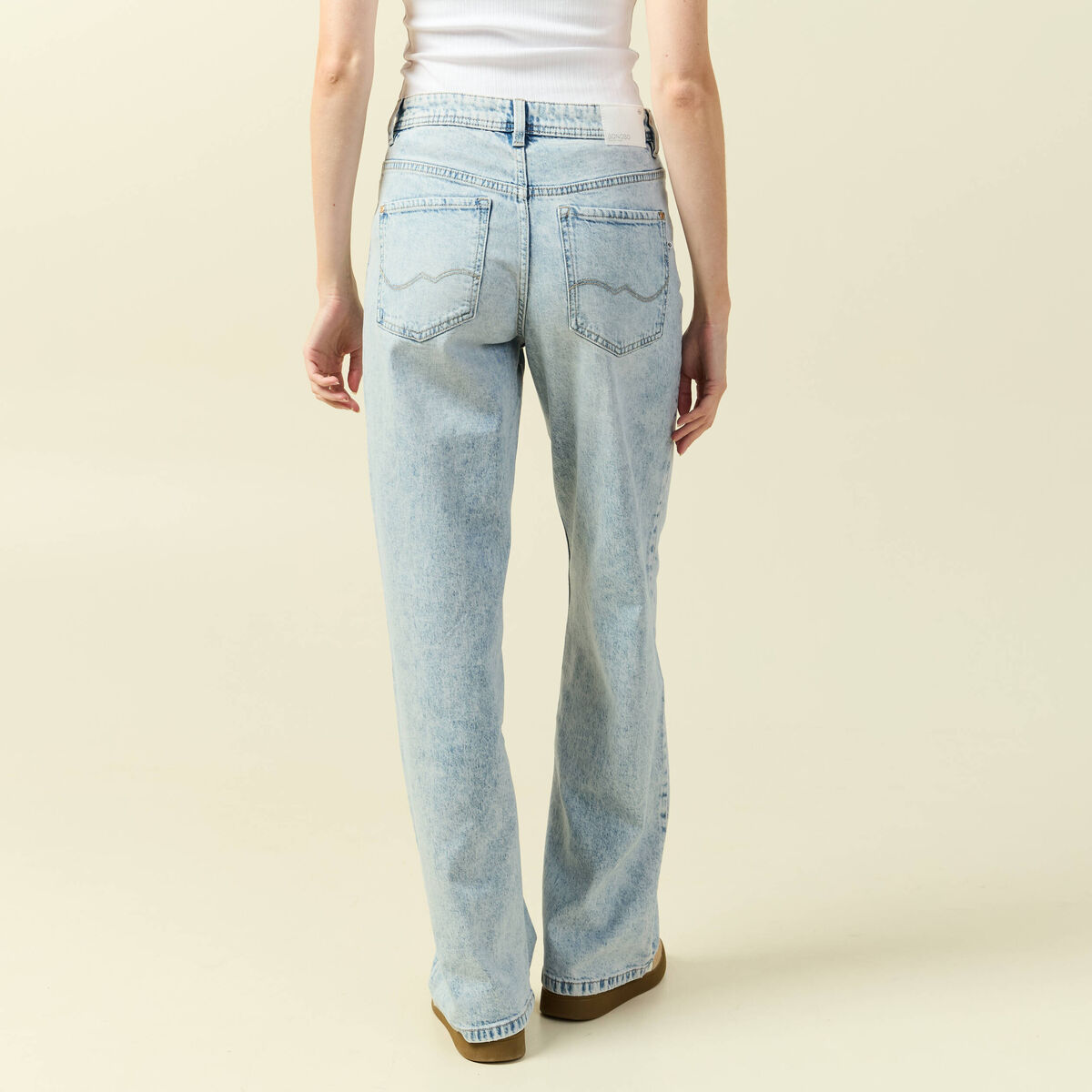 Jeans large taille standard denim snow bleu femme