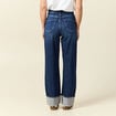 Jeans straight taille haute denim brut femme