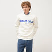 Sweat droit col rond manches longues ecru homme