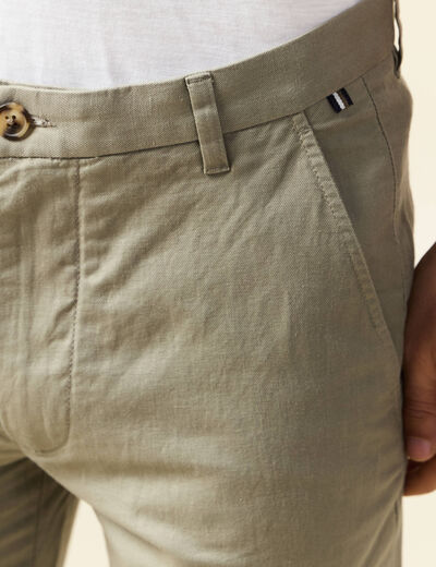 Pantalon chino vert kaki homme