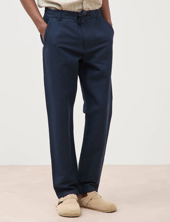 Chino coupe droite longueur 32 bleu marine homme
