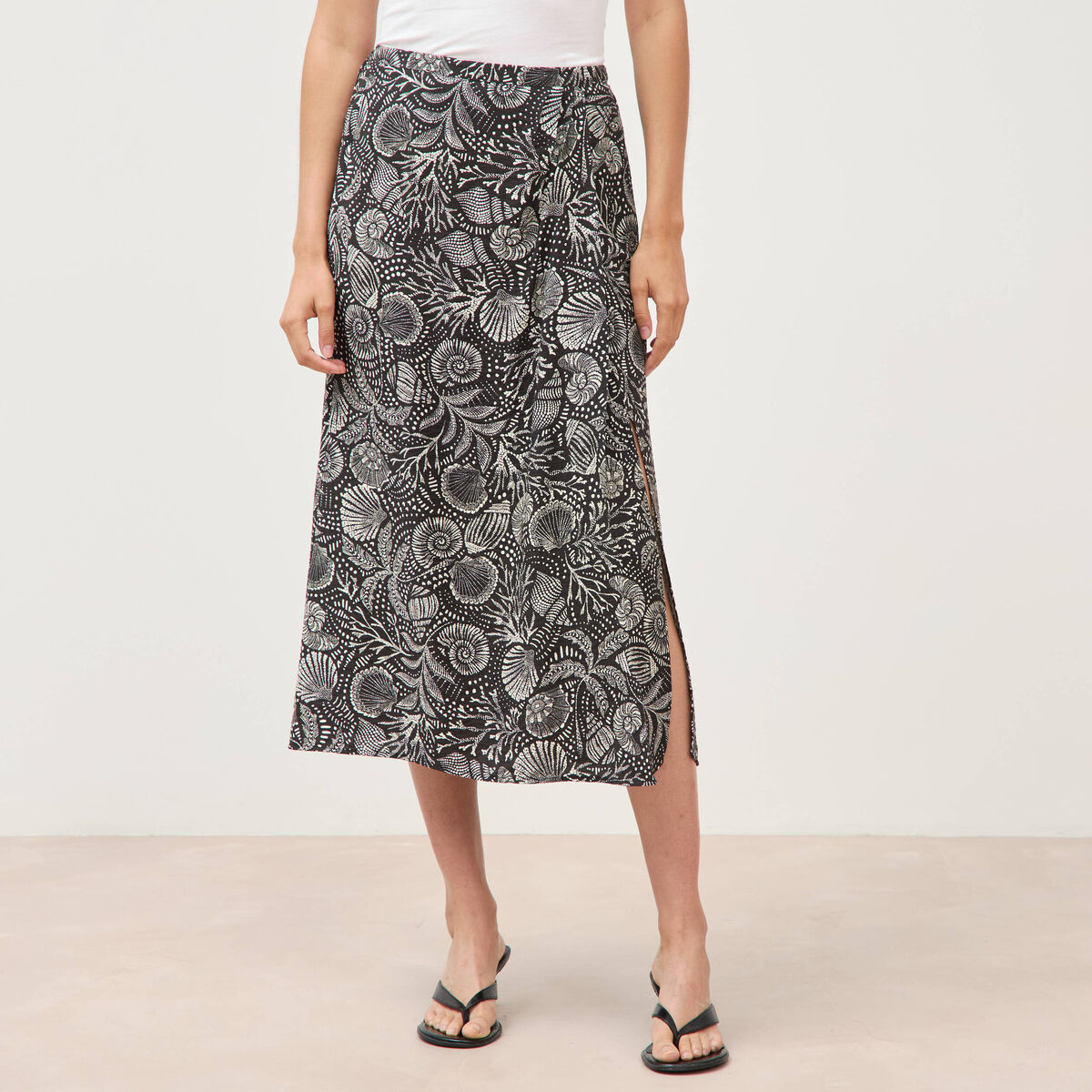 Jupe fluide noir femme