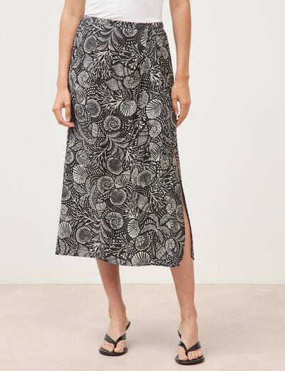 Jupe fluide noir femme