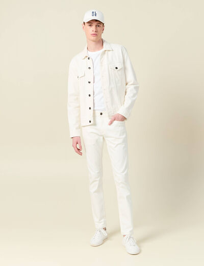 Jeans slim longueur 32 denim blanc homme