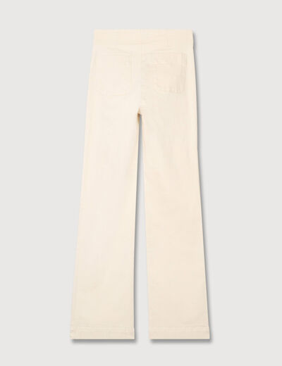 Jeans flare &agrave; pont denim blanc femme