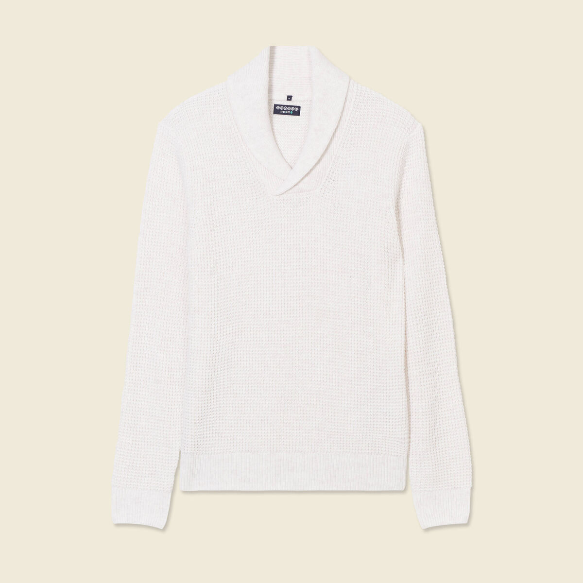 Pull manches longues col ch&acirc;le ecru homme