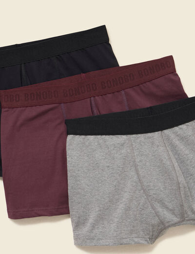 Lot de 3 boxers gris fonc&eacute; homme
