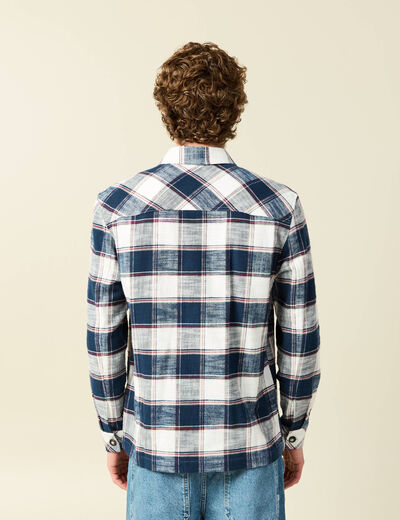 Surchemise en coton manches longues bleu marine homme