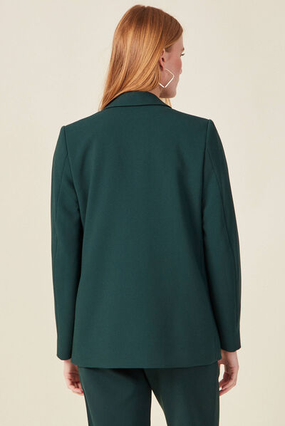 Veste esprit blazer cintrée vert foncé femme