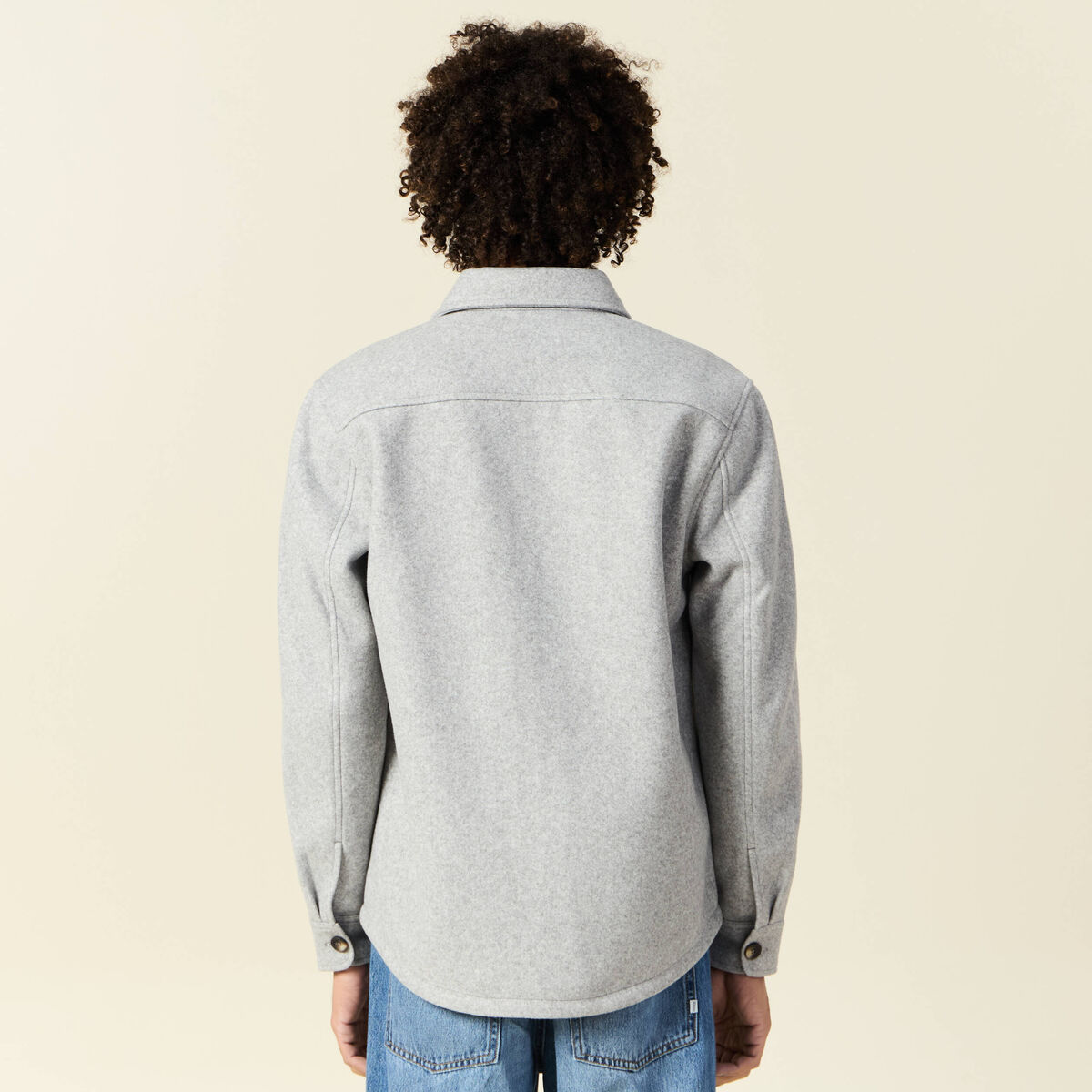 Surchemise boutonnée gris foncé homme