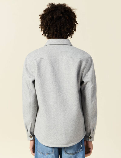 Surchemise boutonnée gris foncé homme