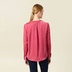 Blouse manches longues satin vieux rose femme
