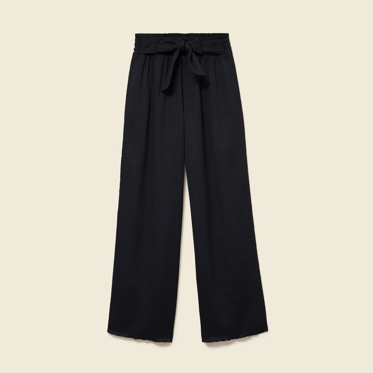 Pantalon loose avec ceinture noir femme