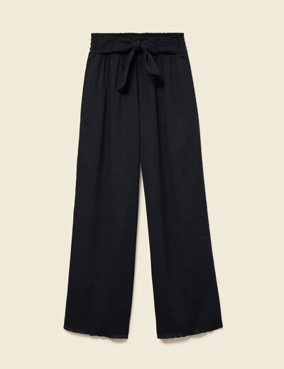 Pantalon loose avec ceinture noir femme