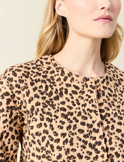 Gilet manches longues camel femme