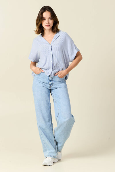 Chemise manches 3/4 ecru femme