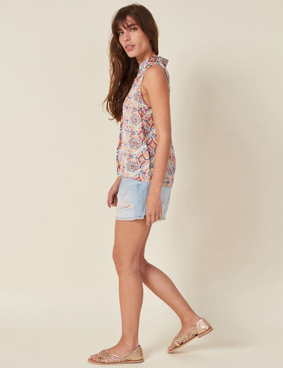 Blouse sans manches multicolore femme