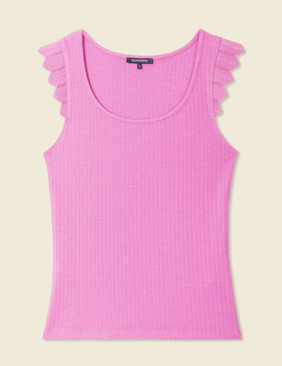 Débardeur bretelles larges rose framboise femme