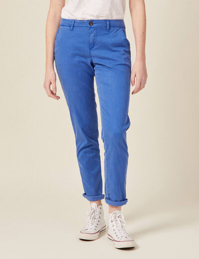 Pantalon chino Instinct bleu electrique femme