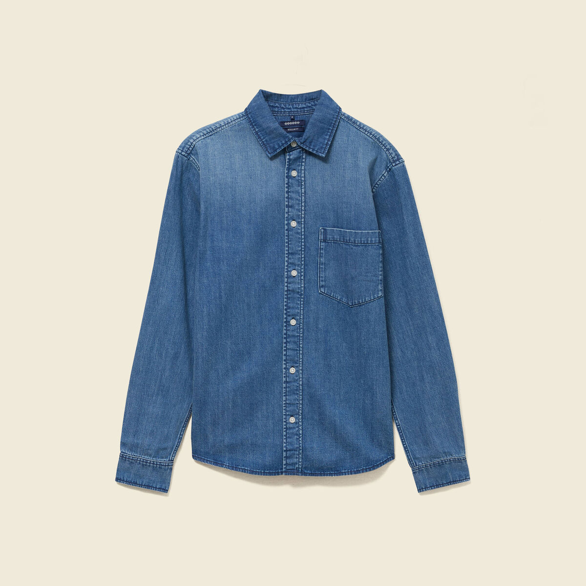 Chemise en jeans manches longues denim stone homme
