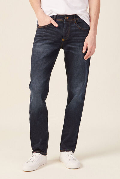 Jeans éco-responsable straight denim brut homme