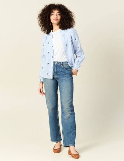 Jeans straight denim dirty femme