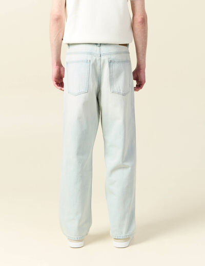 Jeans large 5 poches bleu ciel homme