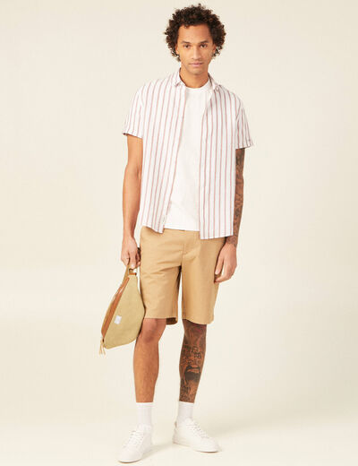 Bermuda droit éco-responsable beige homme
