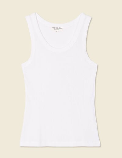D&eacute;bardeur d&eacute;collet&eacute; sans manches blanc femme