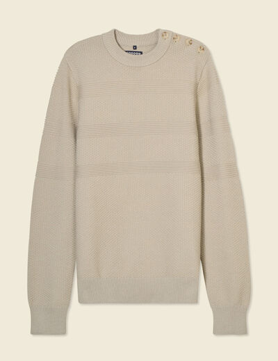 Pull manches longues beige homme