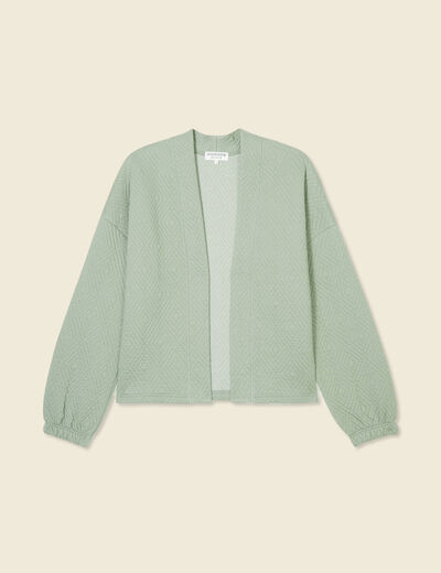 Gilet manches longues vert kaki femme