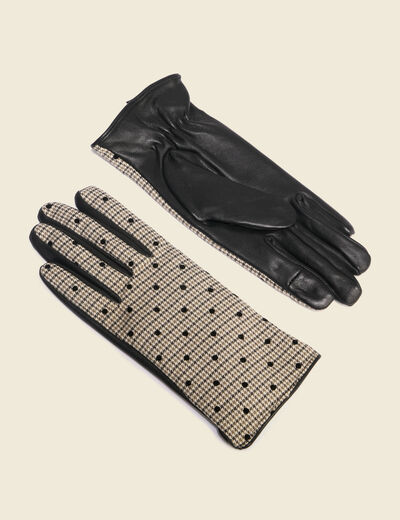 Gants en cuir avec doublure noir femme