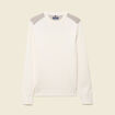 Pull fin col rond manches longues ecru homme