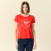 T-shirt manches courtes rouge femme