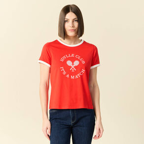 T-shirt manches courtes rouge femme