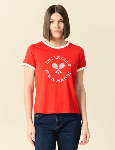 T-shirt manches courtes rouge femme
